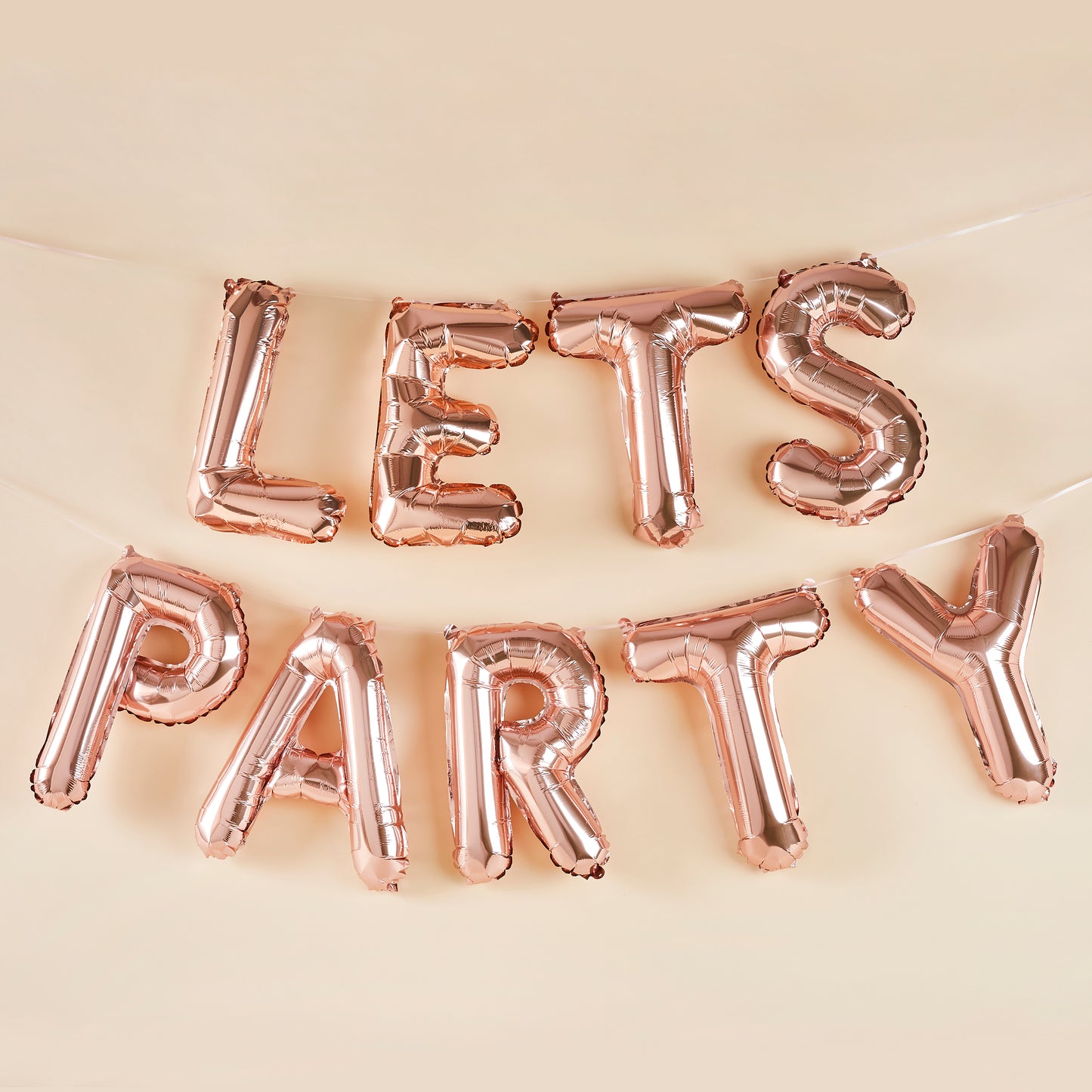 Hootyballoo Rose Gold 'Lets Party' 16" Foil Balloon Garland Banner Partyware