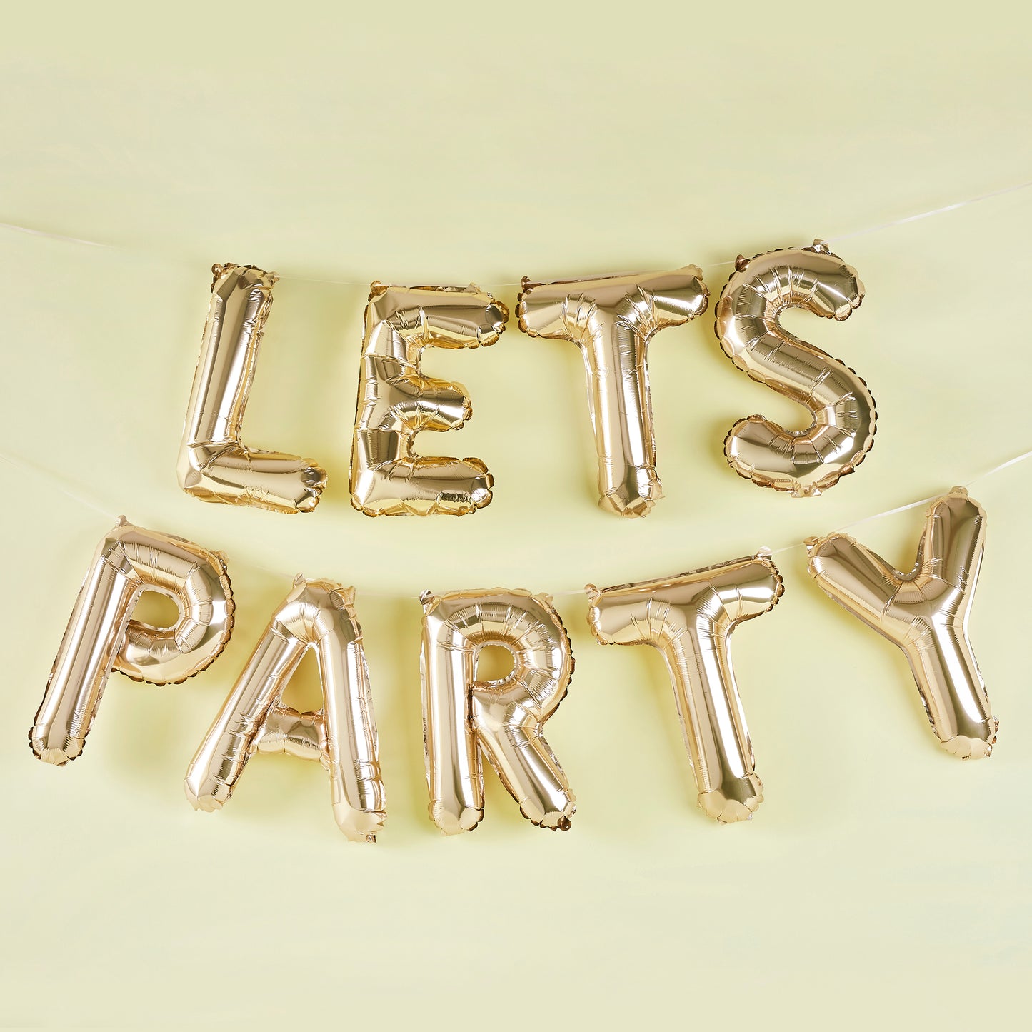 Hootyballoo Gold 'Lets Party' 16" Foil Balloon Garland Banner Partyware