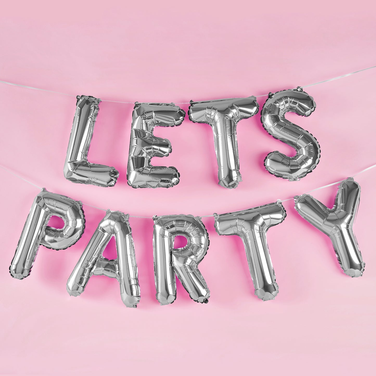 Hootyballoo Silver 'Lets Party' 16" Foil Balloon Garland Banner Partyware