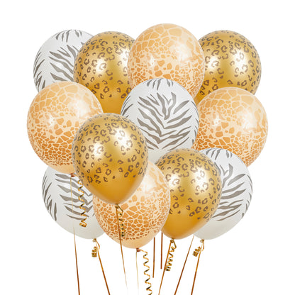 Hootyballoo 12 Pack Safari Animal Print Balloons Party Decoration Partyware