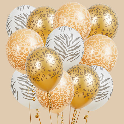 Hootyballoo 12 Pack Safari Animal Print Balloons Party Decoration Partyware