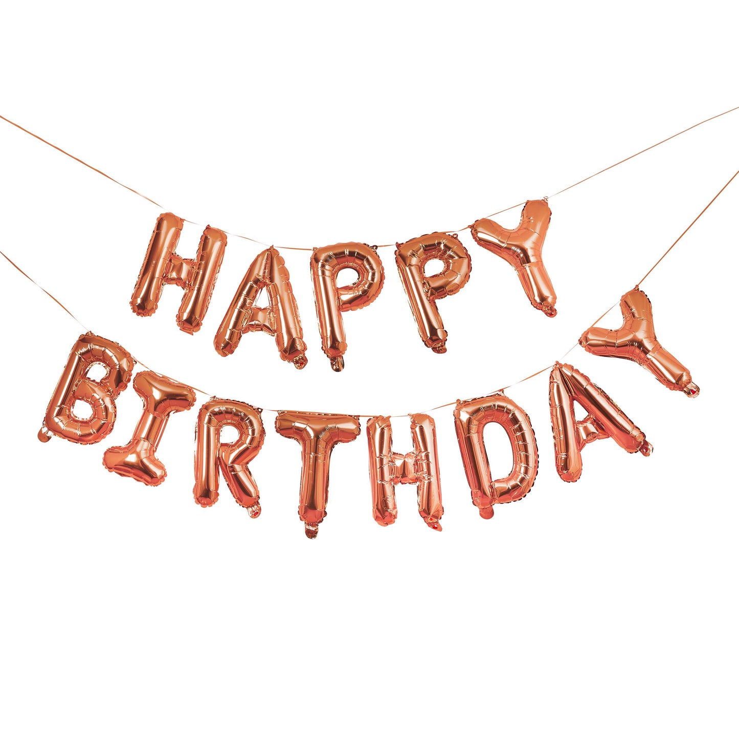 Hootyballoo Rose Gold 'Happy Birthday' 16" Foil Balloon Garland Banner Partyware