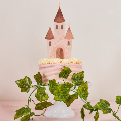 Hootyballoo Rose Gold Princess Castle Cake Topper Cake Decoration Partyware