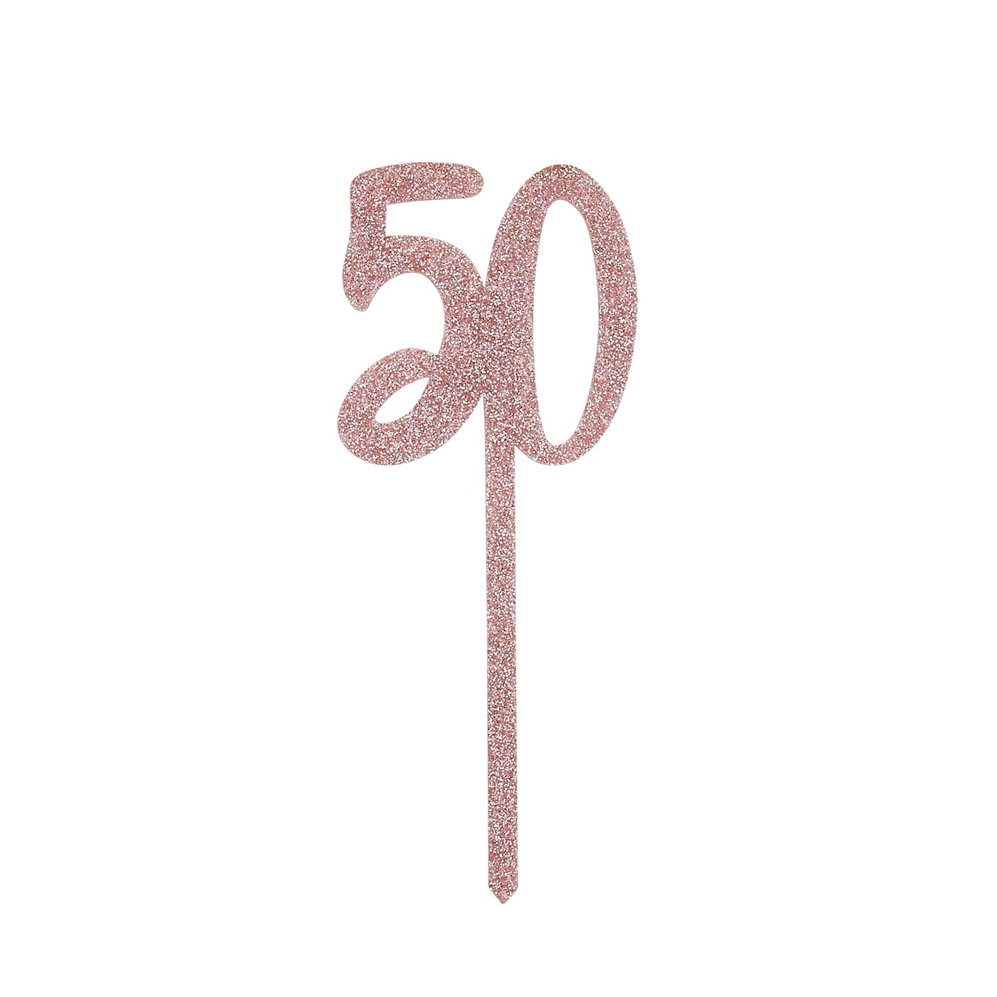 Hootyballoo Rose Gold '50' Cake Topper Cake Decoration Birthday Partyware