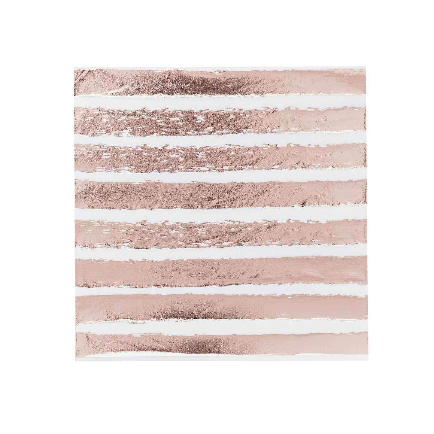 Hootyballoo 16 Pack Rose Gold Striped Paper Napkins Birthday Party Tableware
