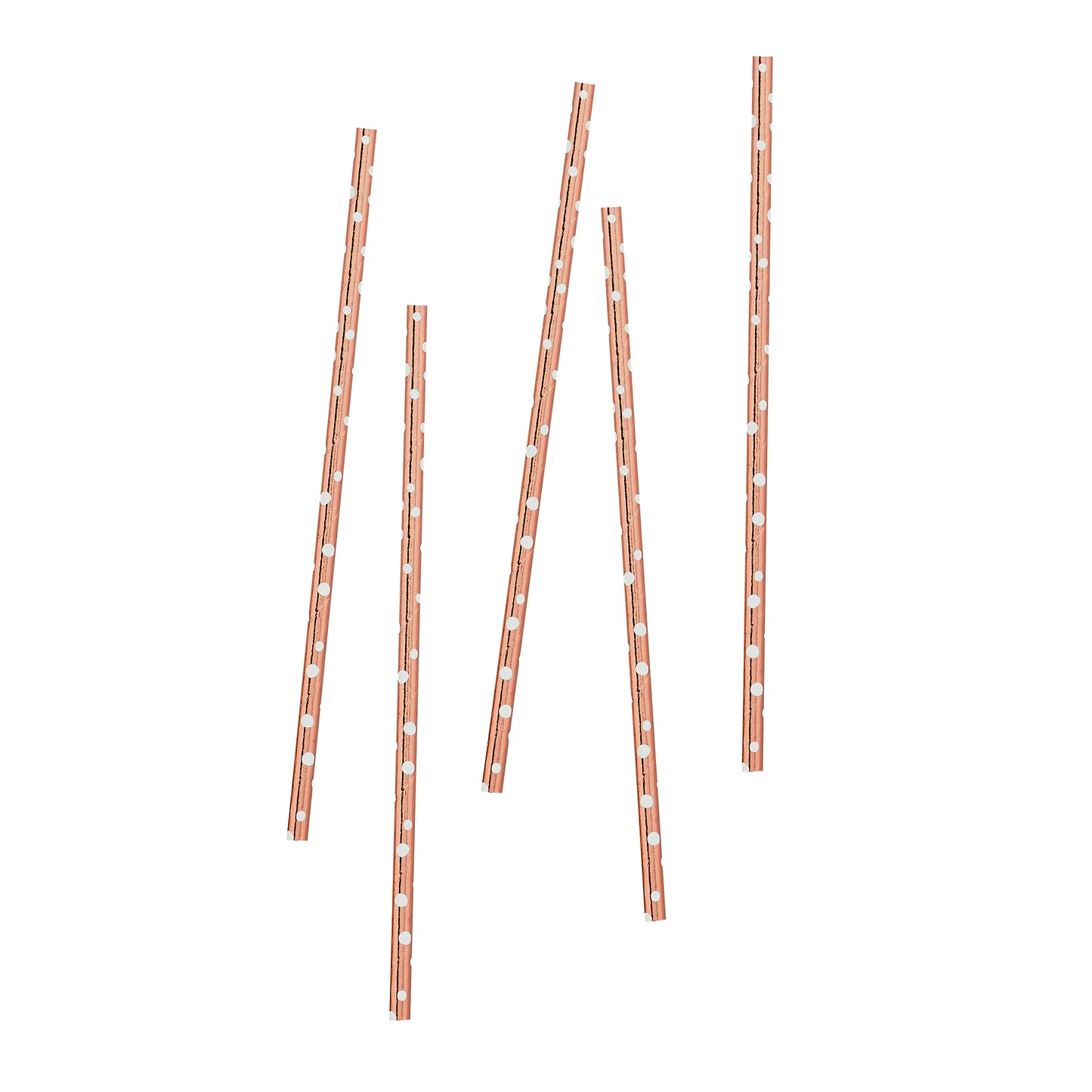 Hootyballoo 20 Pack Rose Gold Dot Paper Straws Party Tableware Partyware