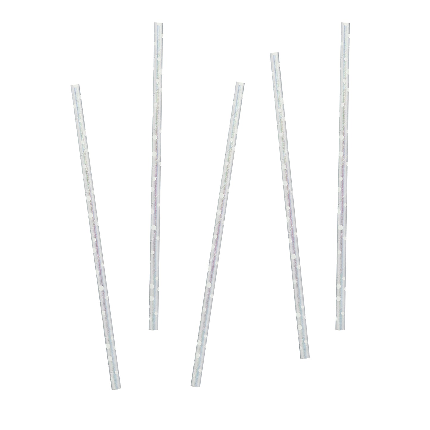 Hootyballoo 20 Pack Iridescent Dot Paper Straws Party Tableware Partyware