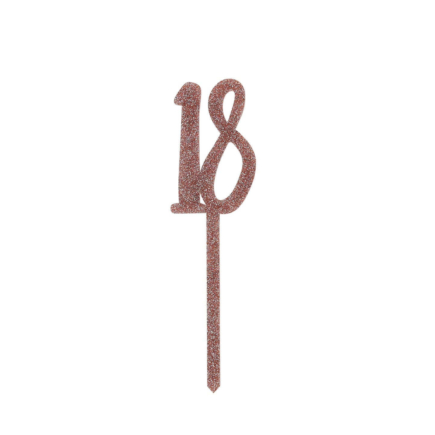 Hootyballoo Rose Gold '18' Cake Topper Glitter Decoration Birthday Partyware
