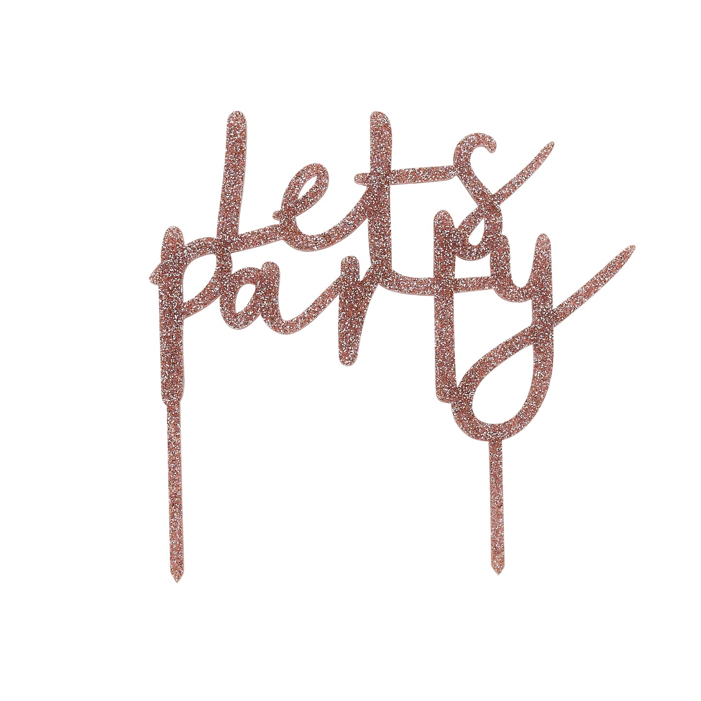 Hootyballoo Rose Gold 'Lets Party' Cake Topper Decoration Birthday Partyware