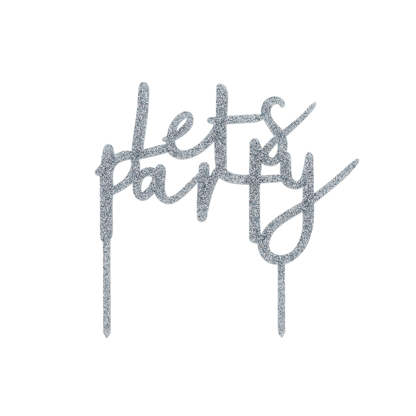 Hootyballoo Silver 'Lets Party' Cake Topper Decoration Birthday Partyware