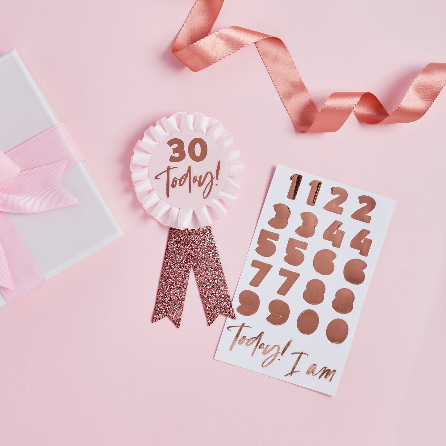Hootyballoo Personalised Rose Gold Milestone Birthday Badge Partyware