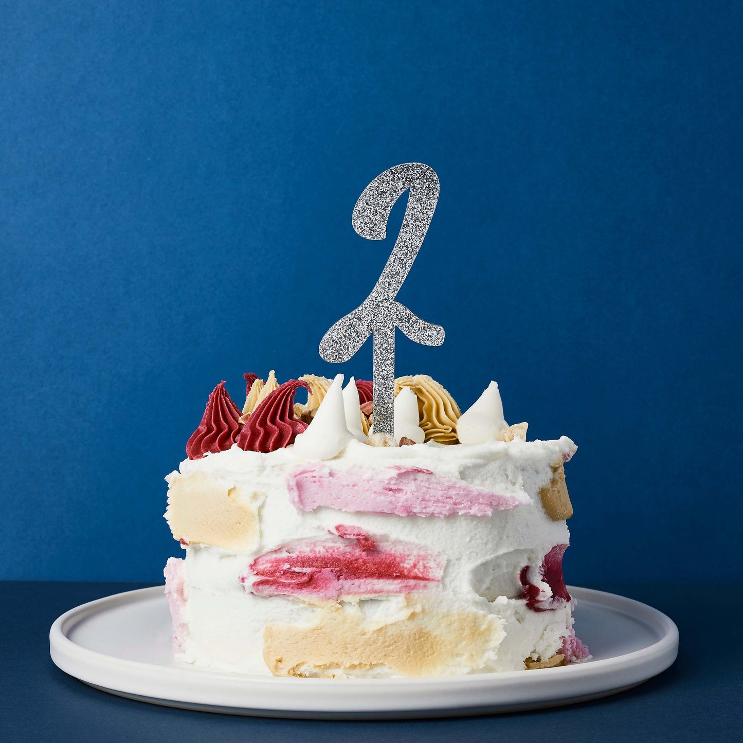 Hootyballoo Silver '2' Cake Topper Glitter Cake Decoration Birthday Partyware