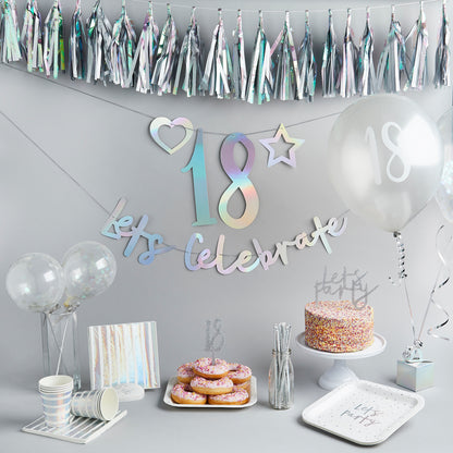 Hootyballoo Silver '6' Cake Topper Glitter Cake Decoration Birthday Partyware