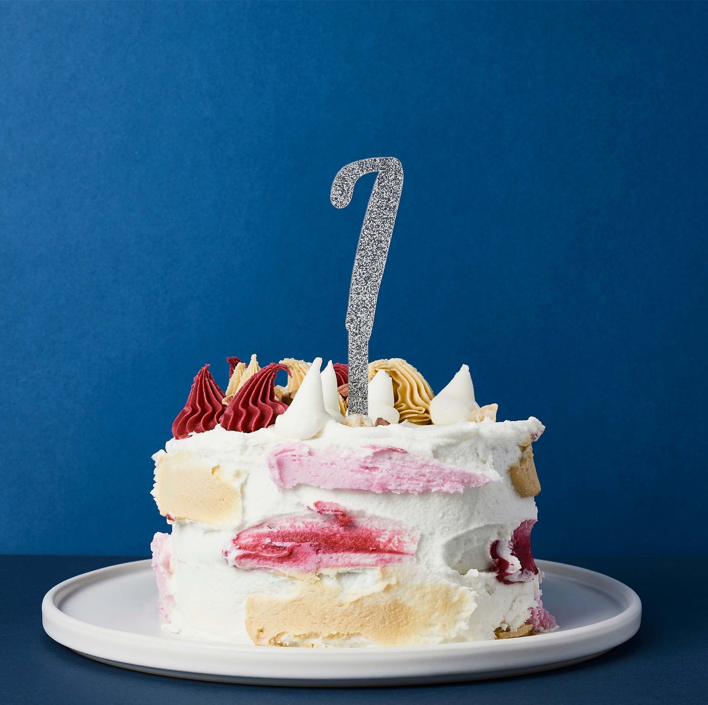 Hootyballoo Silver '7' Cake Topper Glitter Cake Decoration Birthday Partyware