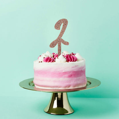 Hootyballoo Rose Gold '2' Cake Topper Glitter Cake Decoration Birthday Partyware