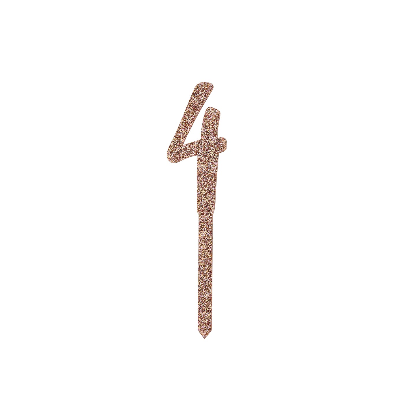 Hootyballoo Rose Gold '4' Cake Topper Glitter Cake Decoration Birthday Partyware