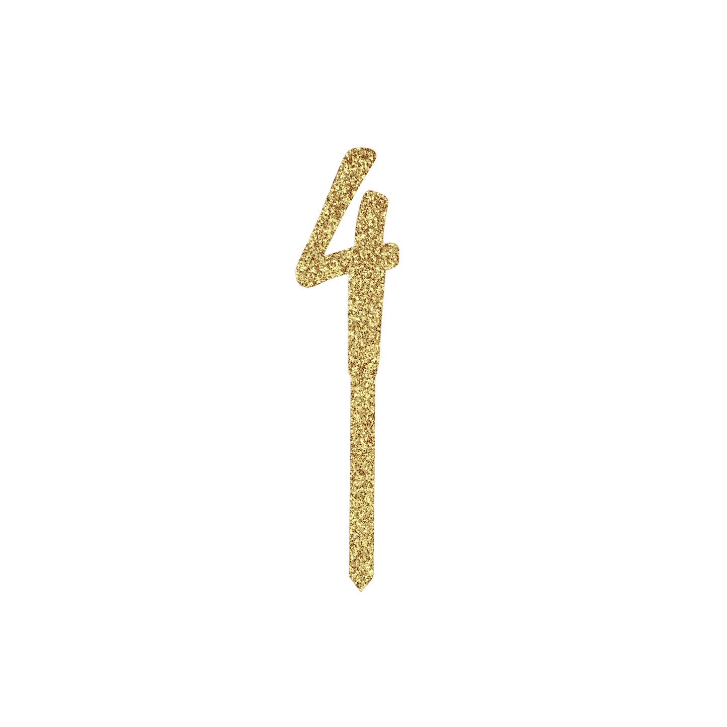 Hootyballoo Gold '4' Cake Topper Glitter Cake Decoration Birthday Partyware