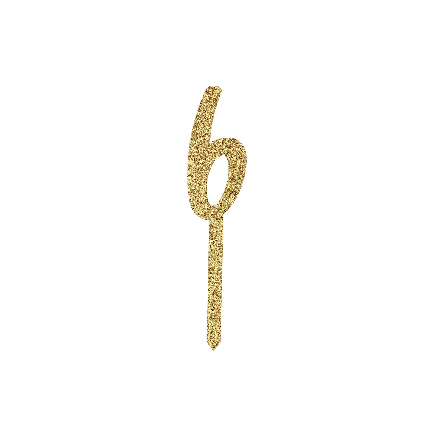 Hootyballoo Gold '6' Cake Topper Glitter Cake Decoration Birthday Partyware