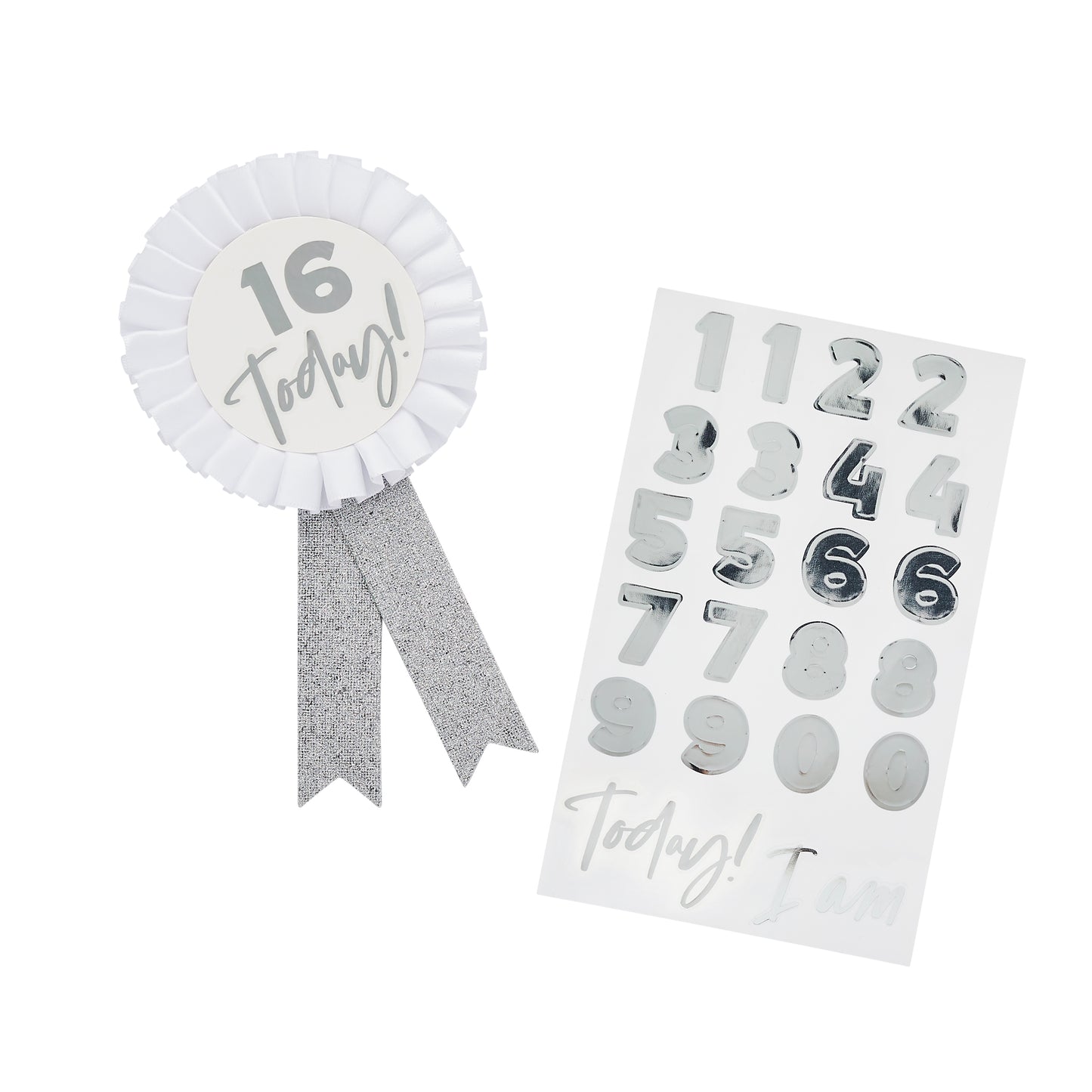 Hootyballoo Personalised Silver Milestone Birthday Badge Partyware