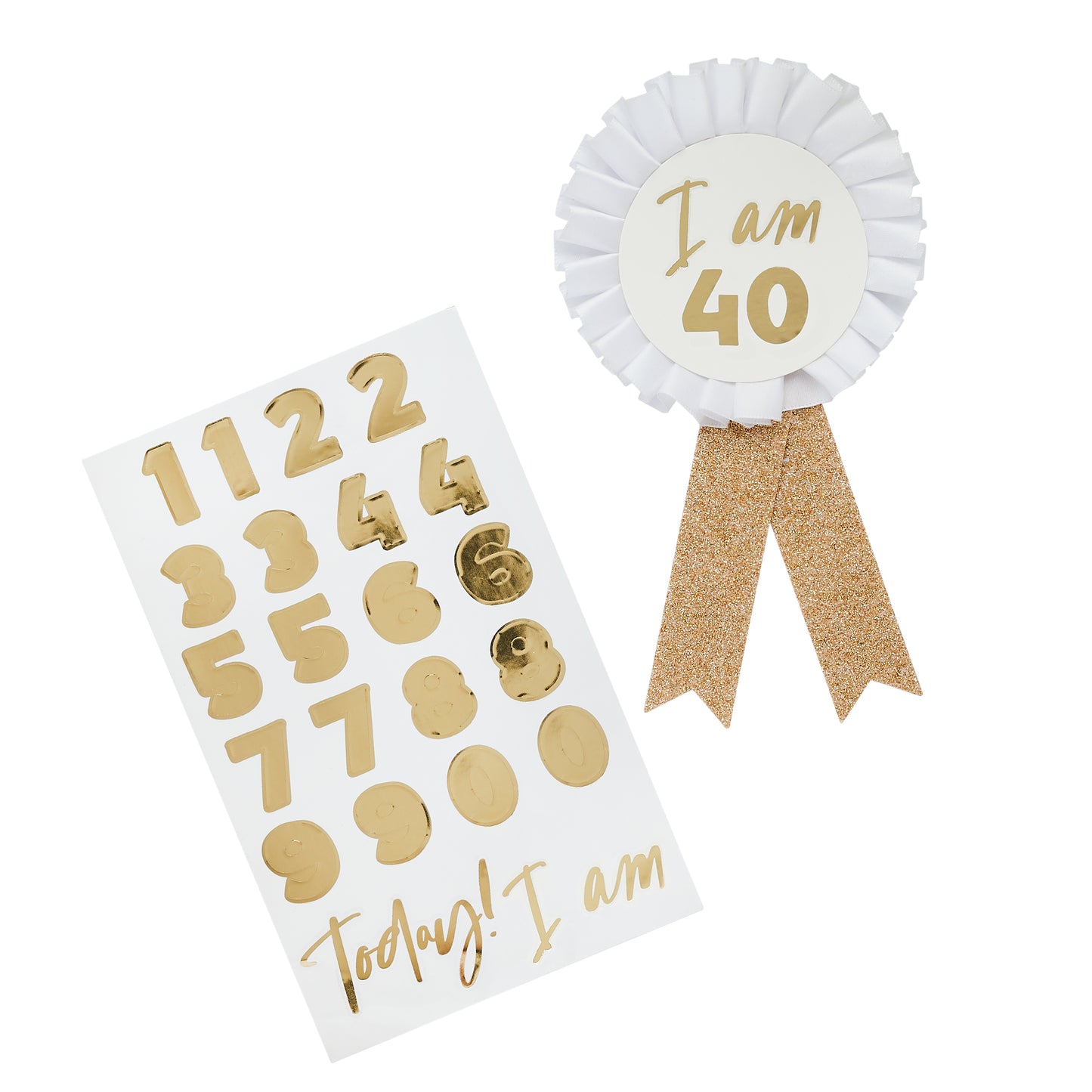 Hootyballoo Personalised Gold Milestone Birthday Badge Partyware