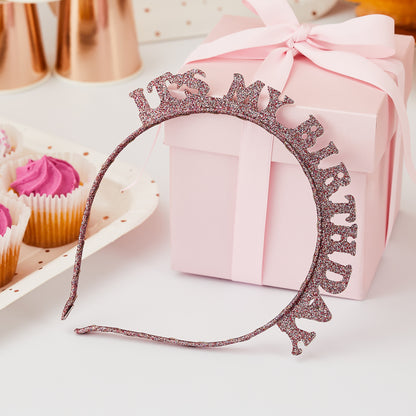 Hootyballoo Rose Gold 'It's My Birthday' Party Headband Party Hat Partyware