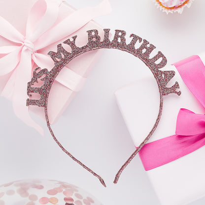 Hootyballoo Rose Gold 'It's My Birthday' Party Headband Party Hat Partyware