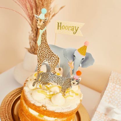 Hootyballoo Safari Party Animal Cake Topper Decoration Cake Topper Partyware