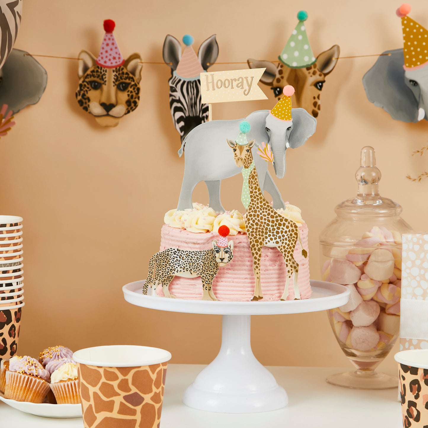 Hootyballoo Safari Party Animal Cake Topper Decoration Cake Topper Partyware