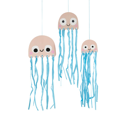 Hootyballoo 3 Pack Whale Of A Time Hanging Jellyfish Decoration Banner Partyware