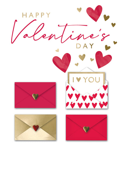 Love Letters Swooning In Pink Valentines Day Hand-Finished Greeting Card