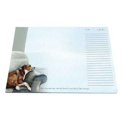 Desk Jotter She Rescued Me My Heart Was Hers Little Dog Laughed