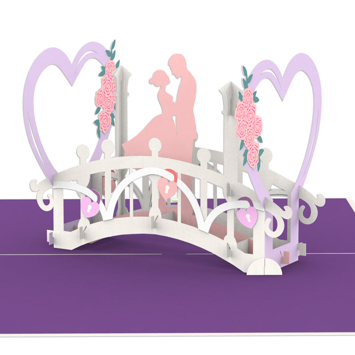 Love Lock Bridge Pop Up Greeting Card