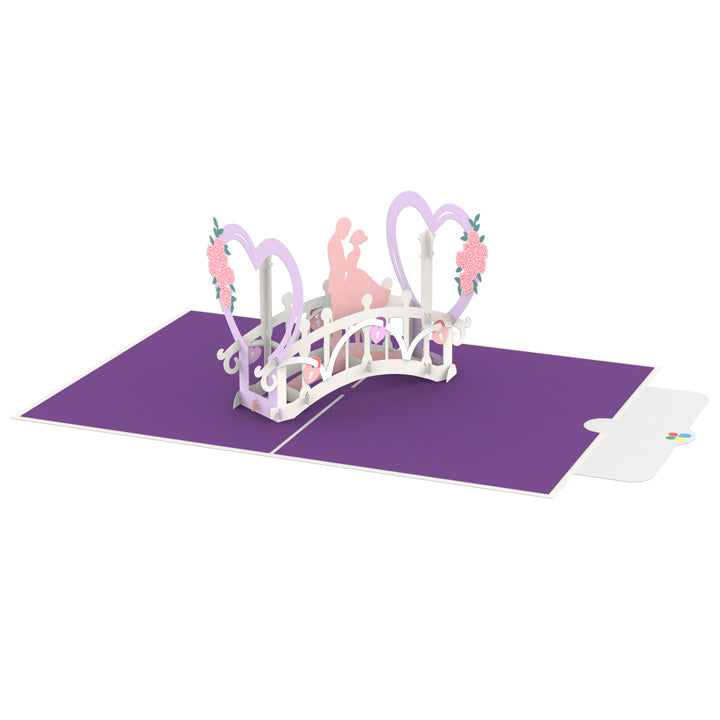 Love Lock Bridge Pop Up Greeting Card