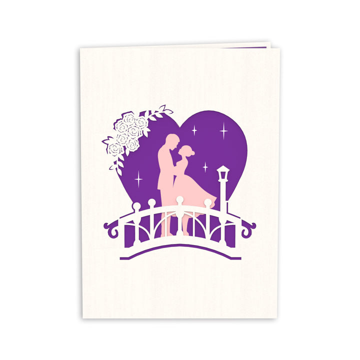 Love Lock Bridge Pop Up Greeting Card