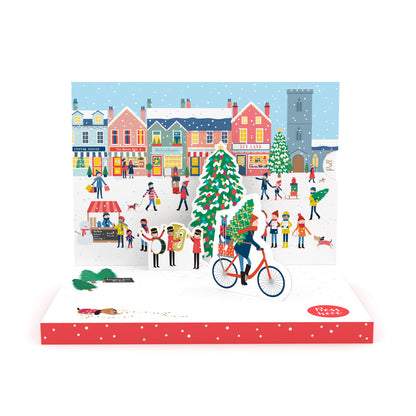 Christmas Town Music Box Card Novelty Dancing Musical Christmas Card