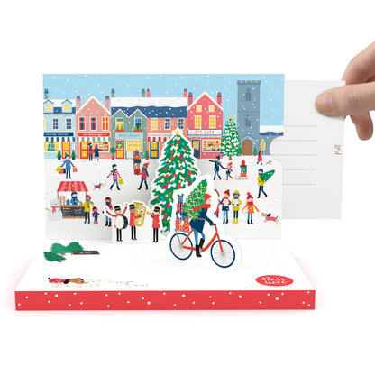 Christmas Town Music Box Card Novelty Dancing Musical Christmas Card