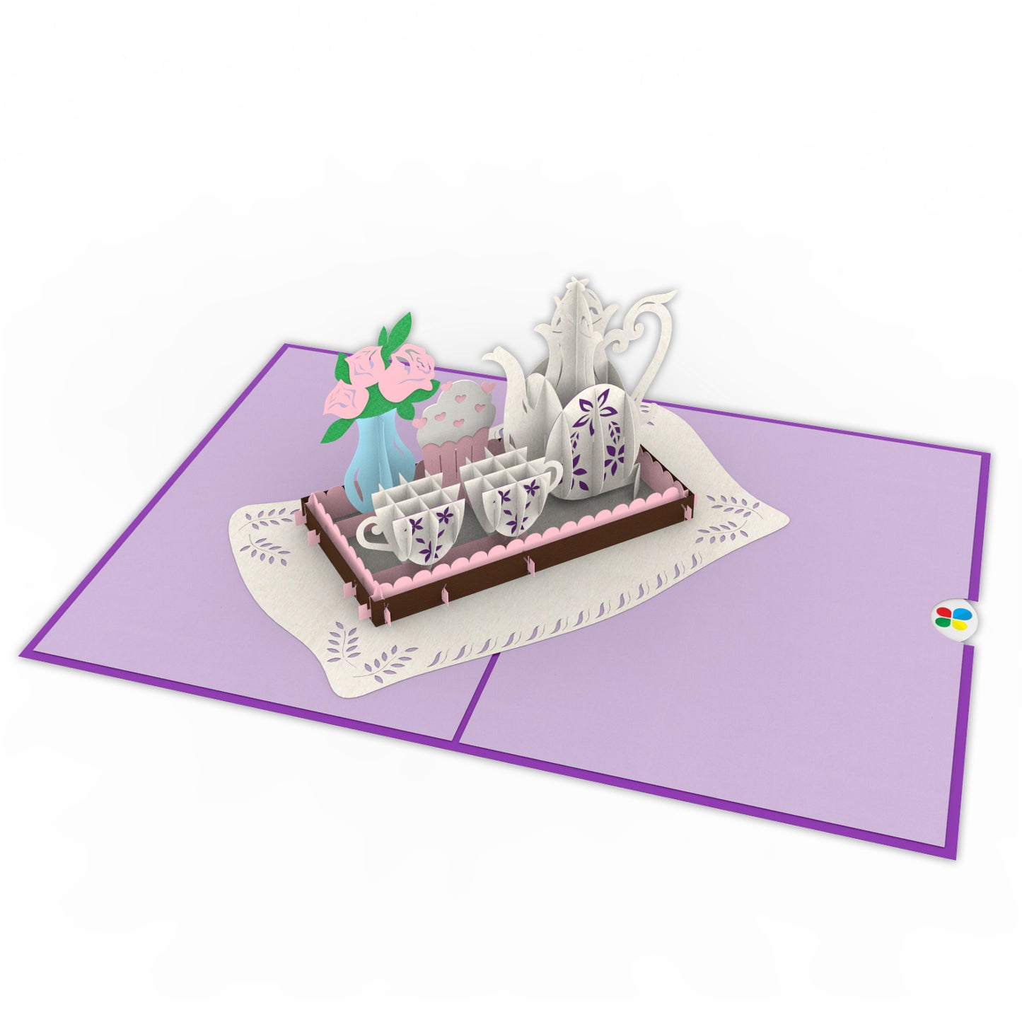 Tea Party Laser Cut Pop Up Greeting Card