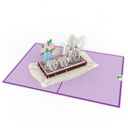 Tea Party Laser Cut Pop Up Greeting Card