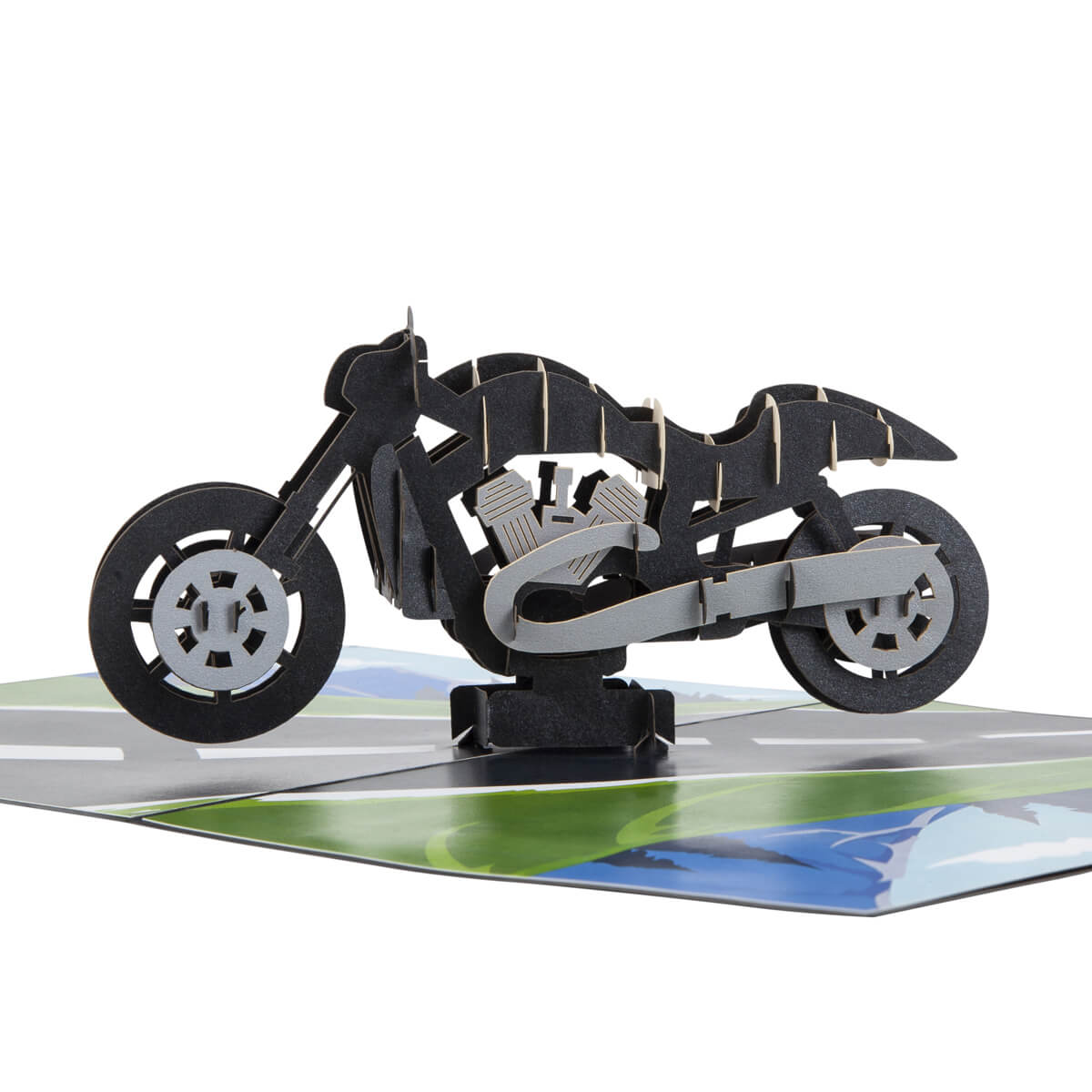 Motorbike Pop-Up Any Occasion Greeting Card Blank Inside