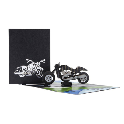 Motorbike Pop-Up Any Occasion Greeting Card Blank Inside