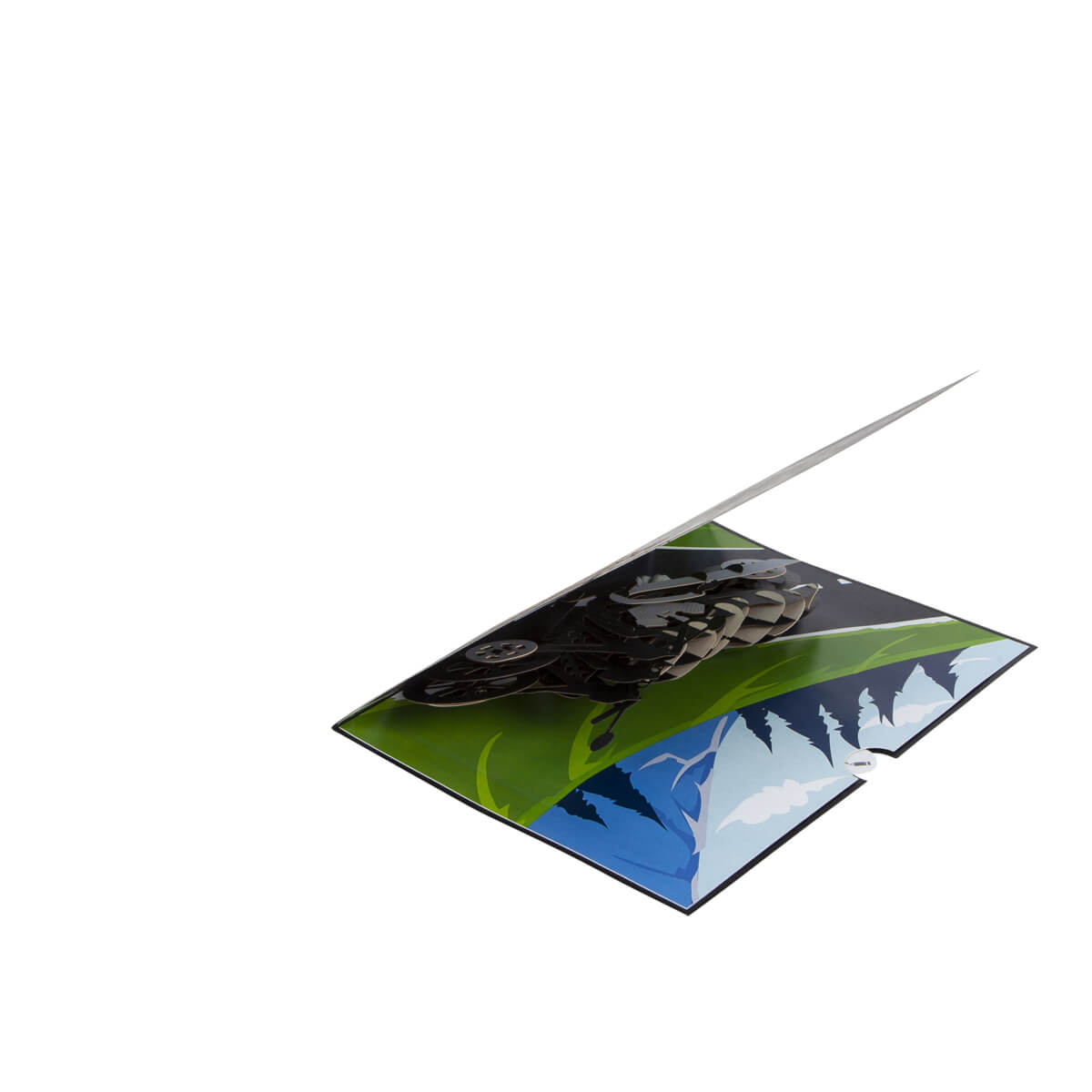 Motorbike Pop-Up Any Occasion Greeting Card Blank Inside