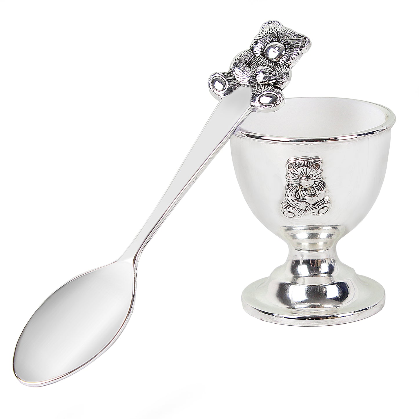 Personalised Silver Egg Cup & Spoon - Personalise It!