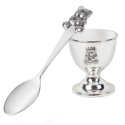 Personalised Silver Egg Cup & Spoon - Personalise It!