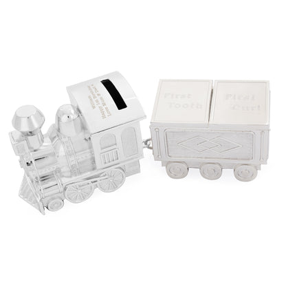 Personalised Train Money Box with Tooth & Curl Trinket Box - Personalise It!