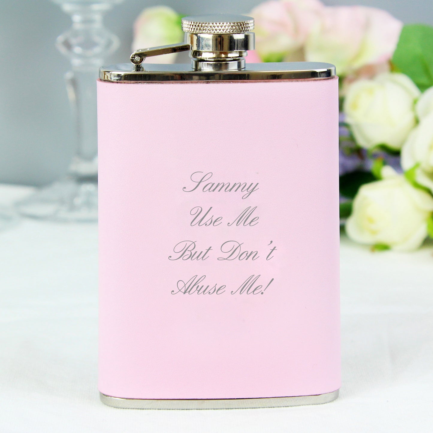 Personalised Pink Hip Flask - Personalise It!