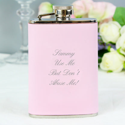 Personalised Pink Hip Flask - Personalise It!
