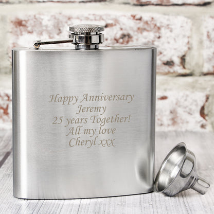 Personalised Boxed Stainless Steel Hip Flask - Personalise It!