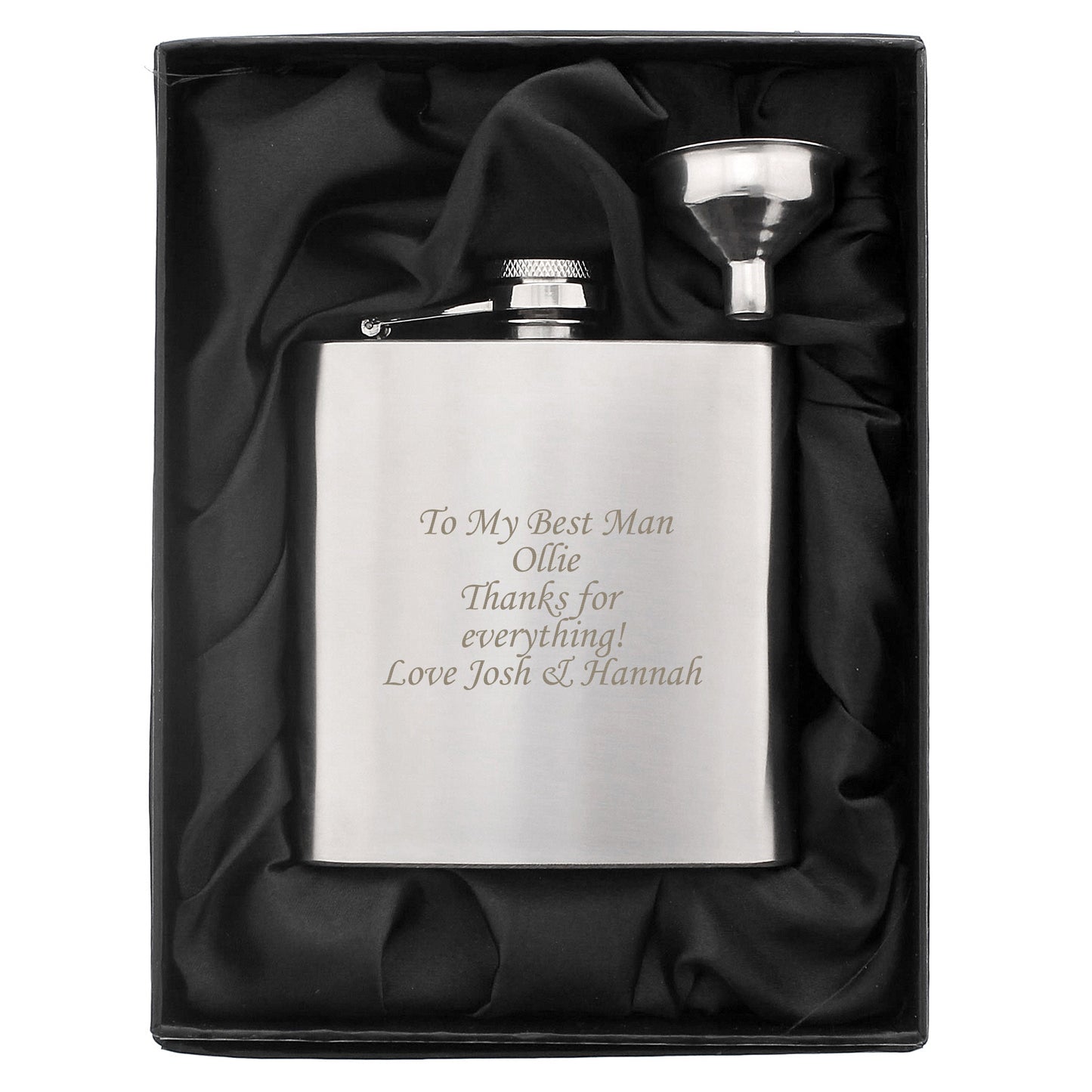 Personalised Boxed Stainless Steel Hip Flask - Personalise It!