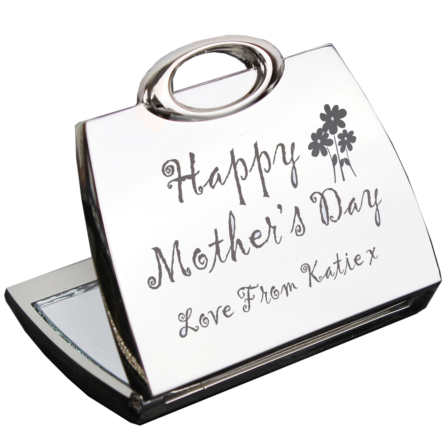 Personalised Happy Mothers Day Compact Mirror - Personalise It!