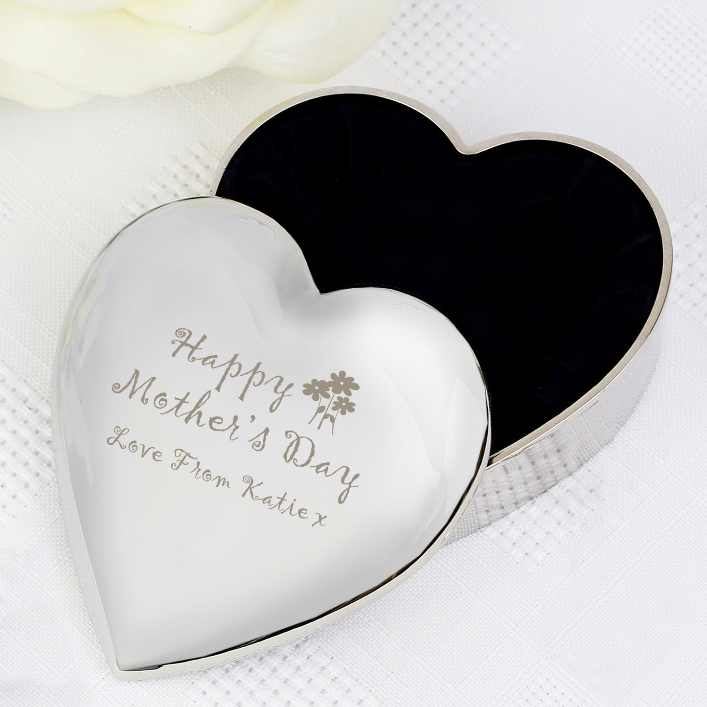 Personalised Happy Mothers Day Heart Trinket Box - Personalise It!